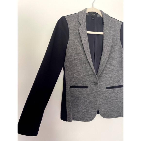 J Crew Colorblock wool blend blazer Jacket Gray Navy OneButton Size 4 Small h1 - Picture 10 of 12